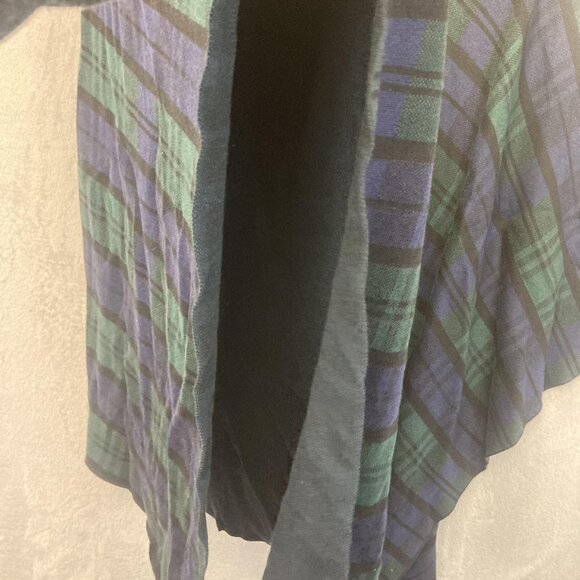 NWT Izod Poncho Sweater Womens XXL Blue Green Plaid Peacoat Wrap 2XL Cape - Picture 9 of 14